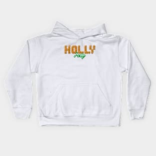 Holly Jolly Christmas Cookie Lettering Design Kids Hoodie